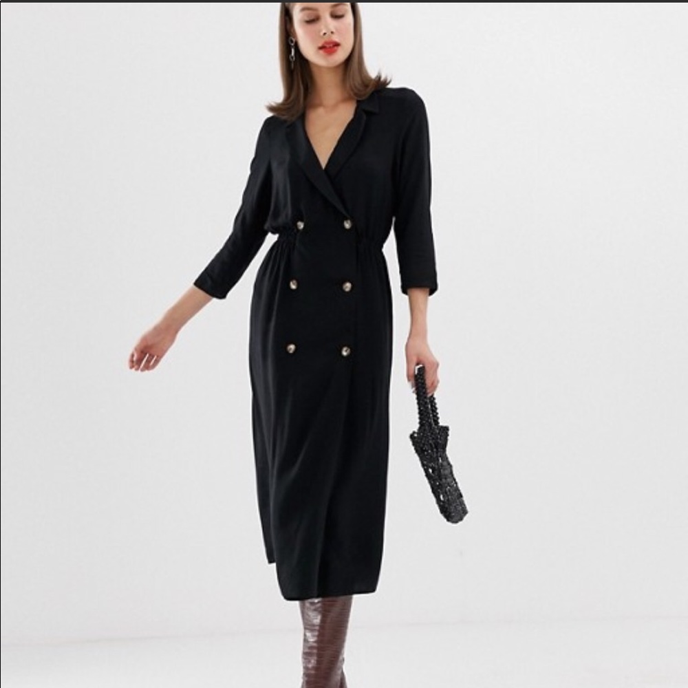 Black ASOS Trench/Jacket Dress Size 10
